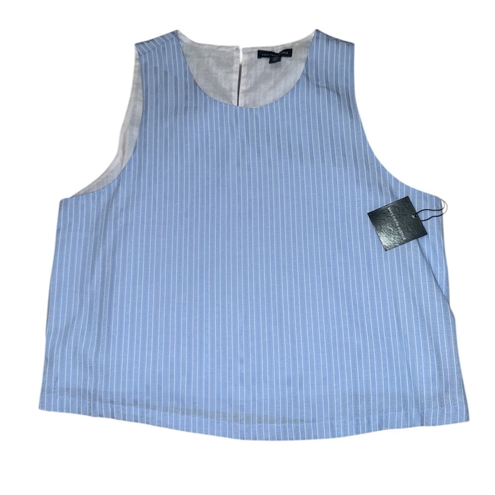 Saks Fifth Avenue NWT blue and white stripe lined tank women’s size XL